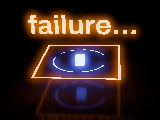 A simplistic fantasy UI with a bright label saying “Failure”.